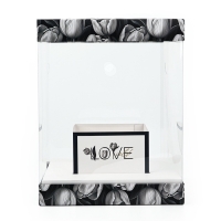 Коробка для цветов с вазой и PVC окнами складная &laquo;Чёрно-белая эстетика&raquo;, 23 х 30 х 23 см