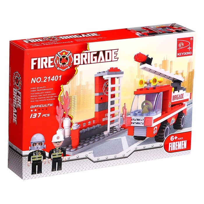 Конструктор &laquo;Пожарная бригада&raquo;, 133 детали