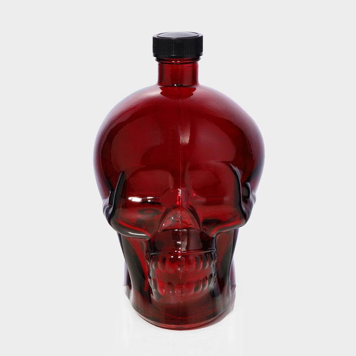 Бутылка стеклянная &laquo;Череп&raquo;, 0,77 л, цвет красный