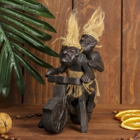 Сувенир дерево "Аборигены на мопеде" 18 см