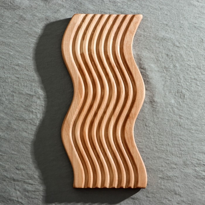Доска разделочная для подачи и сервировки Adelica &laquo;Волна&raquo;, 31&times;15&times;1,8 см, берёза