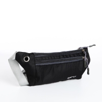 Поясная сумка на молнии, с карманом, разъем для USB, чёрный