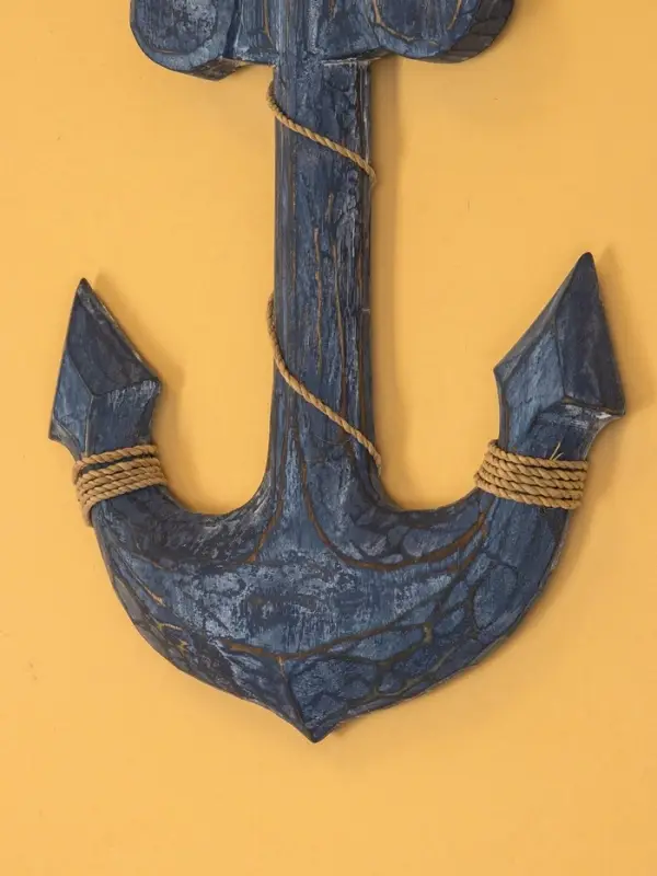 Декор интерьерный "Якорь" дерево 23х2х40 см, цв. синий
