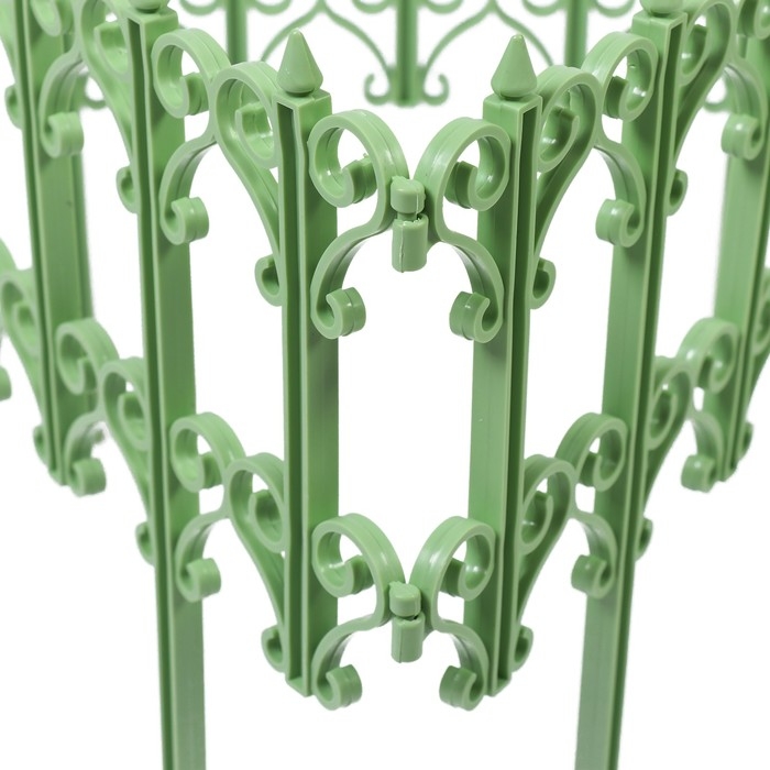 Ограждение декоративное, 25 &times; 180 см, 5 секций, пластик, салатовое, &laquo;Классика&raquo;