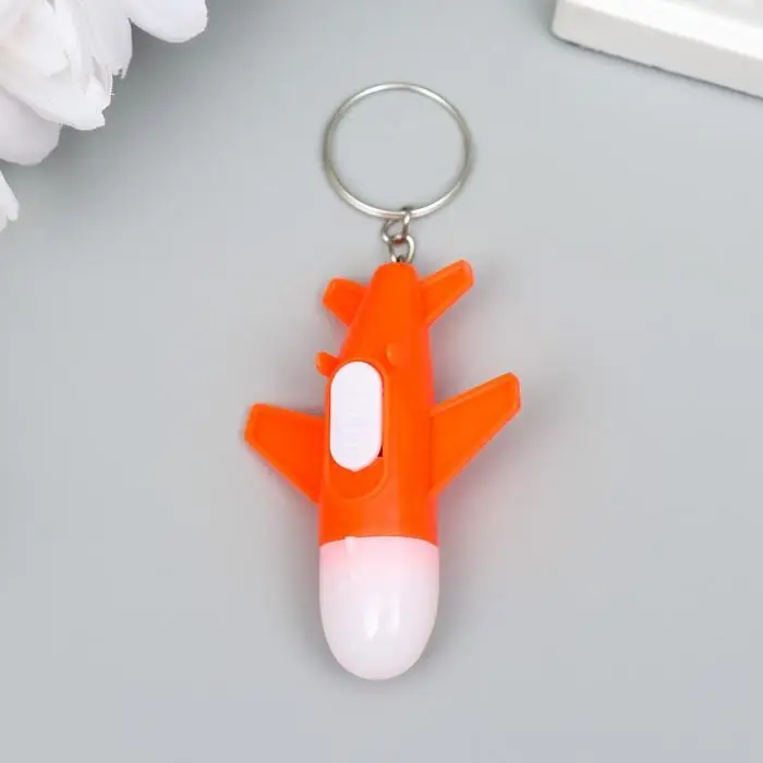 Фонарик свет на кольце "Самолет" мигает МИКС 6,3х4х2 см