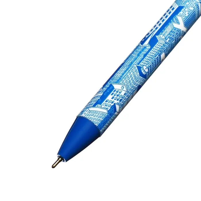 Ручка шариковая автоматическая 0.5 мм, Vinson, синяя масляная, софттач, штрихкод на шт., МИКС