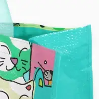 Сумка хоз Котики, 45*20*37, отдел без молнии, зеленый