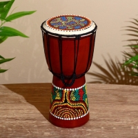 Сувенирный музыкальный инструмент "Барабан Джембе Разноцветный" 13x13x24 см, МИКС
