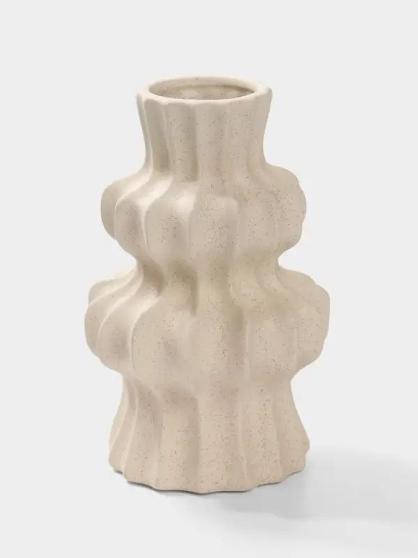 Ваза настольная керамика "Виргил" 20х10 см, молочный