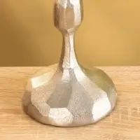 Подсвечник "Грани" алюминий 25 см, цв. серебро