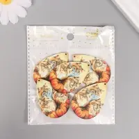 Декор для творчества дерево "Три кота с тыквами" 4,9х3,3х0,3 см