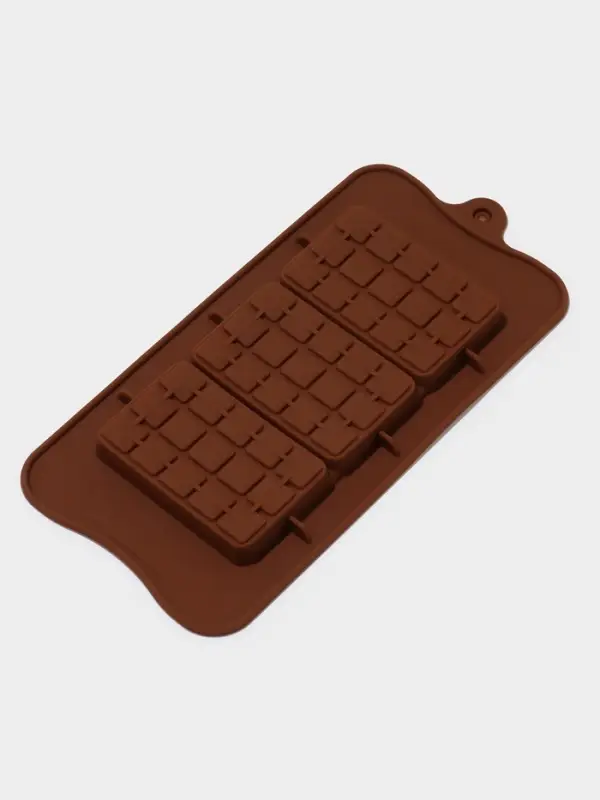 Форма для шоколада Доляна &laquo;Мини-десерт&raquo;, силикон, 22&times;11 см, 3 ячейки (5&times;7.5 см), коричневая