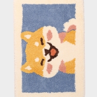 Коврик Доляна &laquo;Корги&raquo;, 40&times;60 см, микрофибра, синий