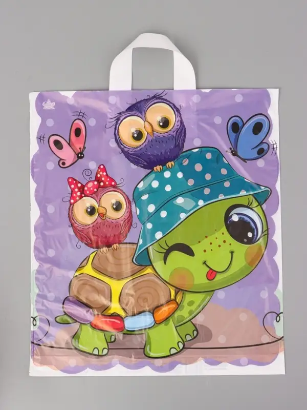 Пакет подарочный Черепашка 42 х 38 см 37 мкм