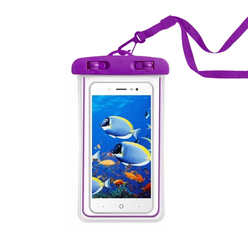 Чехол влагоустойчивый max 6,7" светящийся фиолетовый