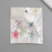 Подвеска для творчества акрил "Улыбчивая звёздочка" светится в темноте МИКС 3х2,7х1 см