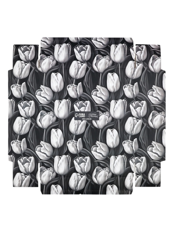 Коробка для цветов с вазой и PVC окнами складная &laquo;Чёрно-белая эстетика&raquo;, 23 х 30 х 23 см