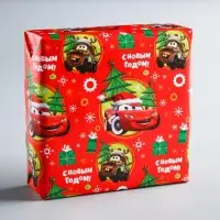 Бумага упаковочная глянцевая, 70 х 100 см &laquo;С Новым годом!&raquo;, Тачки