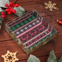 Коробка для печенья, кондитерская новогодняя упаковка, &laquo;Елочные украшения&raquo;, 12&times;12&times;3 см