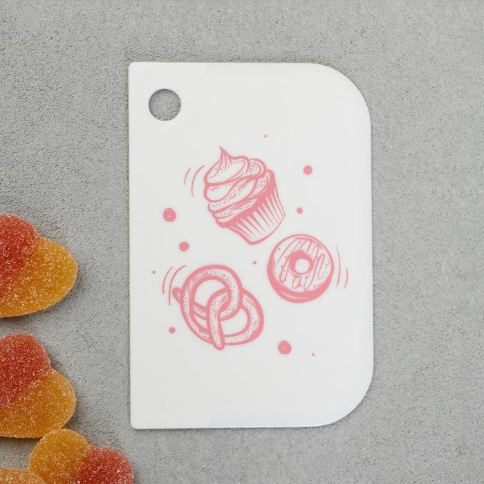 Шпатели кондитерские, набор  &laquo;Сладости&raquo; 11.5&times;8 см, 11.2&times;6.5 см, 10&times;7 см, 3 шт