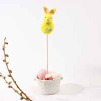 Пасхальный декор на палочке &laquo;Зайка&raquo;, 6 &times; 6 &times; 34 см