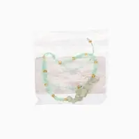 Браслет, длина 16 см, цв. голубой, золотой