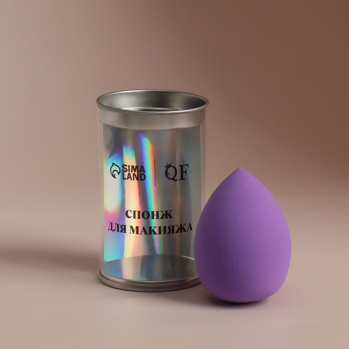 Спонж для макияжа в футляре &laquo;Капля&raquo;, 6 &times; 4 см, увеличивается при намокании, цвет МИКС