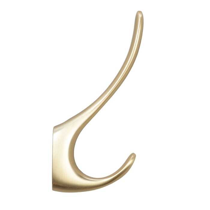 Крючок мебельный CAPPIO HEEL, двухрожковый, сатиновое золото