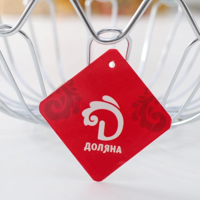 Фруктовница Доляна, 24&times;24&times;10 см, цвет хром