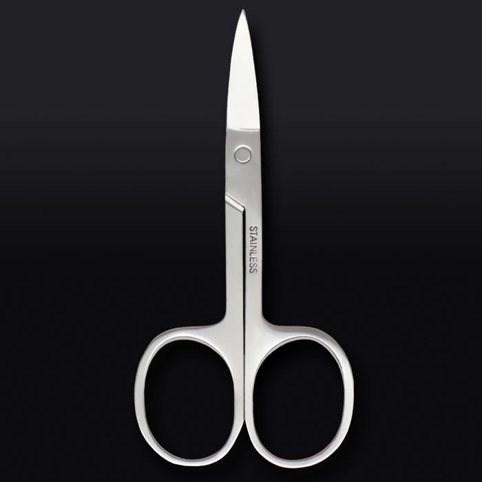 Ножницы маникюрные &laquo;Premium&raquo;, загнутые, широкие, 9 см, на блистере, цвет серебристый