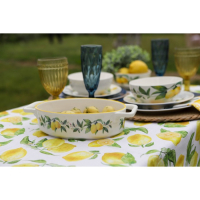 Форма для выпечки из жаропрочной керамики овальная Доляна &laquo;Лимон&raquo;, 27,5&times;15 см, цвет белый