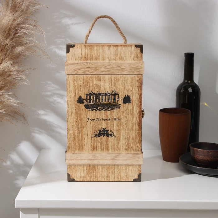 Ящик для хранения вина Доляна &laquo;Ливорно&raquo;, 35&times;20 см, на 2 бутылки