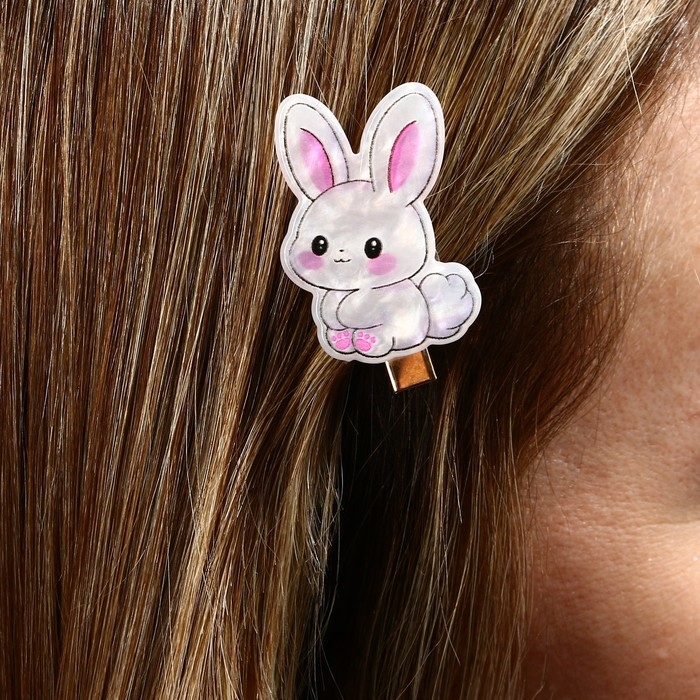 Заколка для волос светящаяся &laquo;Зайка&raquo;, 2.5 х 3 см