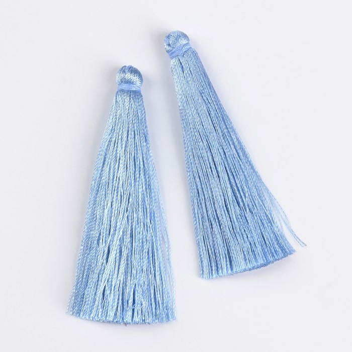 Подвеска декоративная &laquo;Кисть&raquo;, набор 2 шт., L кисти 6,5 см, цвет небесно-голубой