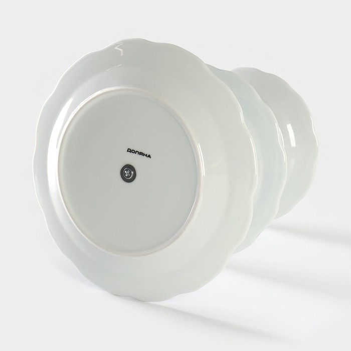 Блюдо керамическое 3-х ярусное Доляна &laquo;Цветочный вальс&raquo;, d=15,5/17/23 см ㅤ