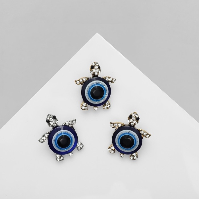 Брошь-оберег &laquo;Черепашка&raquo; турецкий глаз (неделимая фасовка 12 шт., цена за шт.), цвет МИКС