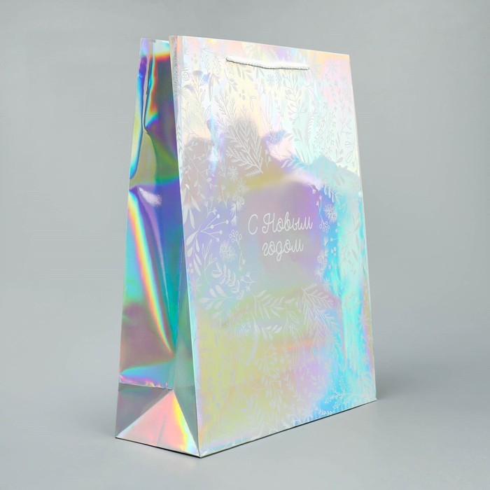 Пакет голографический &laquo;Новогодняя поляна&raquo;, L 31 х 40 х 11.5 см, Новый год