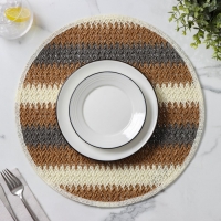 Салфетки сервировочные на стол Доляна Vincula, d=38 см, цвет коричневый