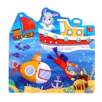 Фигурные пазлы 4 в 1 &laquo;Транспорт&raquo;, 9, 12, 15, 20 элементов