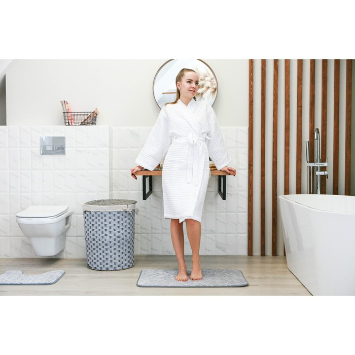 Коврик для ванной светящийся в темноте Доляна &laquo;Светящиеся фигуры&raquo;, 50&times;80 см, цвет серый