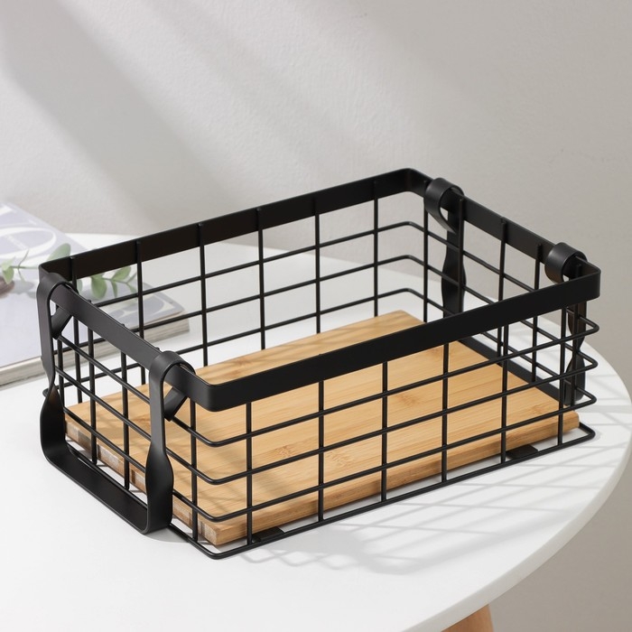 Корзина универсальная SAVANNA &laquo;Эстетика&raquo;, 25&times;18,3&times;10 см, цвет чёрный