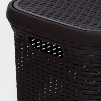 Корзина бельевая с крышкой &laquo;Ротанг&raquo;, 60 л, 34&times;44&times;56 см, цвет микс