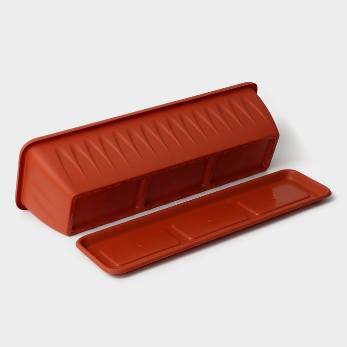 Ящик балконный &laquo;Алиция&raquo;, 60 см, с поддоном, цвет терракотовый