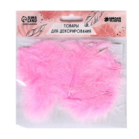 Набор перьев для декора 10 шт., размер 1 шт: 10 &times; 2 см, цвет розовый