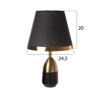 Лампа настольная "Жан" 1х40Вт Е27 черный/бронза 25х25х40см