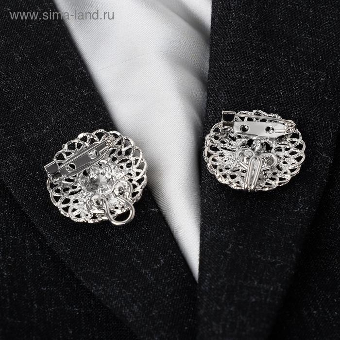 Зажим для кардигана &laquo;Кружево&raquo;, цвет белый в серебре