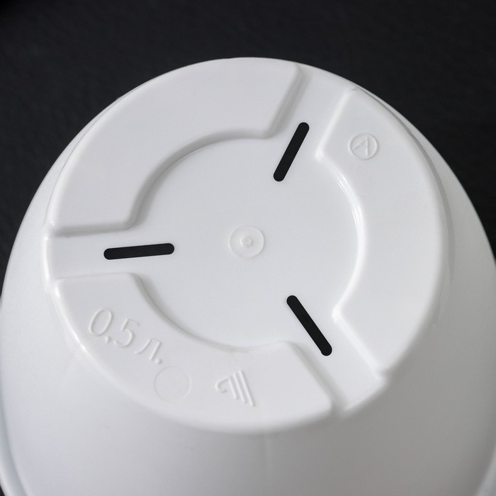 Горшок для цветов с поддоном &laquo;Афина&raquo;, 500 мл, пластиковый, цвет белый