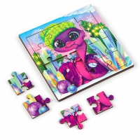 Пазлы для детей деревянные &laquo;Новый год! Фиолетовая змея&raquo;, 16 элементов, символ года 2025