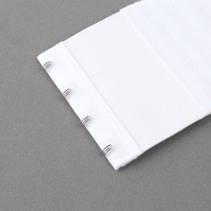 Застёжка-удлинитель для бюстгальтера, 3 ряда, 4 крючка, 7,5 &times; 10 см, 3 шт, цвет белый/бежевый/чёрный