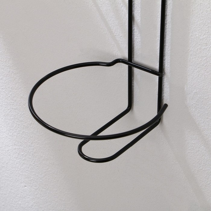 Подвес для кашпо настенный &laquo;Прямая-3&raquo;, d = 16 см, чёрный